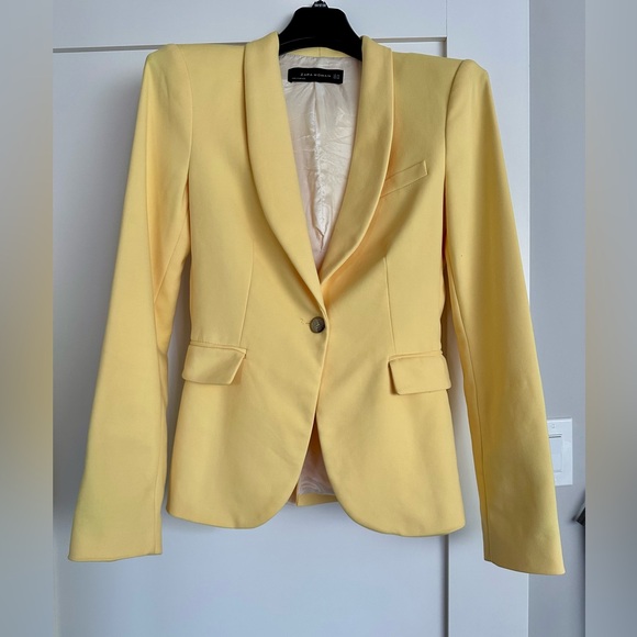 Zara Jackets & Blazers - SOLD!!! ZARA Yellow Blazer with Tailored Fit and Classic Lapels